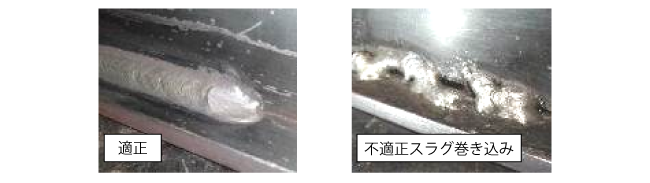 溶接電流の違いによるビード形状の変化