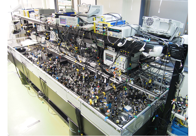 光量子コンピュータの実験装置（全体像）