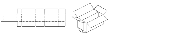 仕切り一体型形式の展開図と立体図