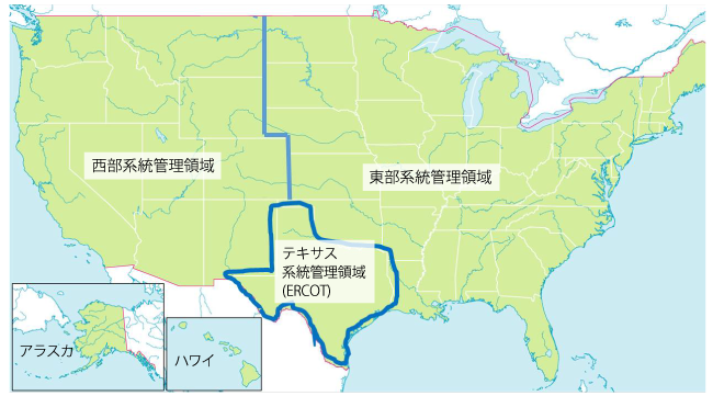 アメリカの系統管理区域図